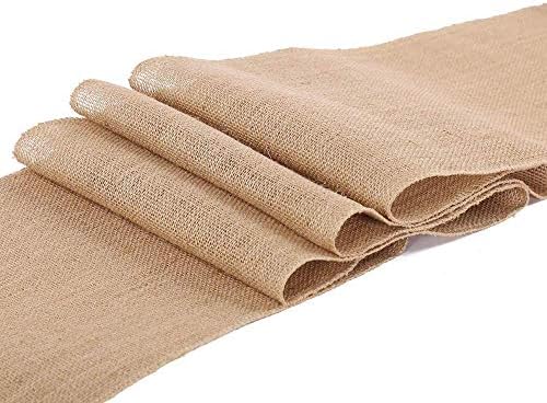 Burlap Table Runner 12 Inch by 50 Yards Natural Jute Hessian Burlap Roll Crafts Fabric Rolls with Sewn Edges for Country Rustic Party Wedding Decorations Farmhouse Kitchen Decor(12" x50Yard) - Image 4