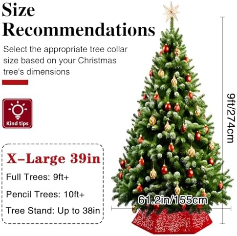 XmasExp Christmas Tree Collar, 39 inch Sequin Tree Skirt Stand Base Cover for Home Decor (Champagne, X-Large) - Image 4