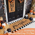 Tinideya 2 Pcs Large Halloween Layered Doormat Pumpkin Front Door Mat - Image 6