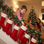 Tatuo 12 Pack Christmas Burlap Stockings Hanging,Red White - Image 3