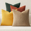 MIULEE Fall Corduroy Decorative Throw Pillow Covers Green-Rust 18x18 by MIULEE