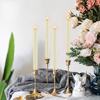 YOROXRG 24 Pack LED Flameless Taper Candles with Timer, Dripless Fake Candlesticks with 3D Flickering Flame, 9.6 Inches White Window Candle for Fireplace Christmas Halloween（Ivory） - Image 4