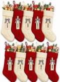 houscly 18 Inch Custom Knit Christmas Stockings, 10 Pack Red White by houscly