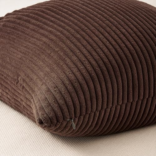 Topfinel Gold Brown Gradient Fall Pillow Case Rustic Throw Pillow Covers 22x22 Inch Set of 4 Soft Farmhouse Corduroy Striped Decorative Cushion Cover for Sofa Couch Living Room Bedroom - Image 7