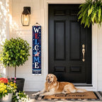 48x8" Custom 4th of July Welcome Porch Sign, Personalized Patriotic Porch Decor for Independence Day, Standing Welcome Sign for Front Door, PVC, Design 4 - Image 7