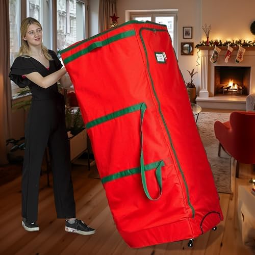 HOLDN' STORAGE Rolling Christmas Storage Bag - Fits Up to 12 Feet Artificial Trees, Heavy Duty 600D Extra Large Garland and Tree Bag With Wheels - Image 2