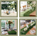Remagr 12 Pcs Gradient Green Cheesecloth Gauze Table Runners - Image 5