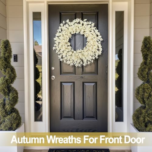 26 Inch Realistic Full Fall Wreaths for Front Door Outside Autumn Wreath - Image 2
