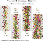 4 Pack 6ft Lifelike Artificial Flower Vines, UV & Fade Resistant Fake Hanging Flower Garlands – Perfect for Wedding Backdrop, Arch, Wall, Home Office, Garden Indoor Outdoor Decor (Mixed-color) - Image 4