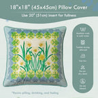 Vintage Floral Pillow Cover 18x18, Daffodil - Image 6