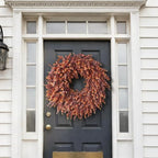 24" Lifelike Touch Fake Fall Eucalyptus Wreath for Front Door (Dark Orange) - Image 2