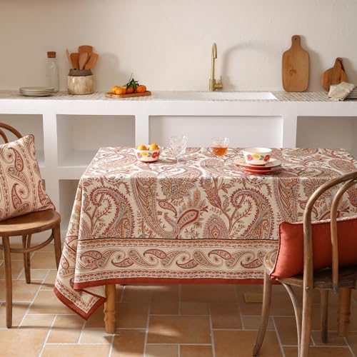 ISAENNE Designer Vintage Rectangular Classic Tablecloth,110"x63" - Image 2