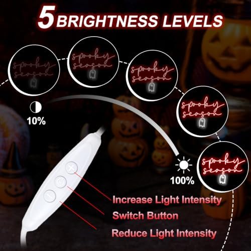 Spooky Season Neon Sign, Halloween LED Light 17x12.4 Inch - Image 3
