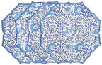 CPC Indigo Blue Block Print Cotton Floral Placemat 15x15 Inch, Set of 4 by COTTONPRINTCLUB
