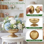 Vintage Gold Compote Vases 8.5" x 5.4" for Wedding Table Centerpieces - Image 4
