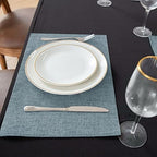 Cloth Placemats Set of 8, Linen Type Fabric Placemats Machine Washable Heat Resistant Placemats Polyester Place Mats for Halloween, Thanksgiving and Christmas Dining Table (Light Gray) - Image 3