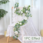 Artificial Eucalyptus Flower Garlands, White, 4PCS - Image 3