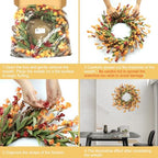 Artgar Fall Wreath, 24 Inch Fall Wreaths for Front Door - Image 4