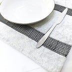 HeMiaor Placemats Set of 4 Elegant Decorative Luxurious Velvet Bling Sequins Place Mats for Dinner Table 12x16 inches (Cream White) - Image 2