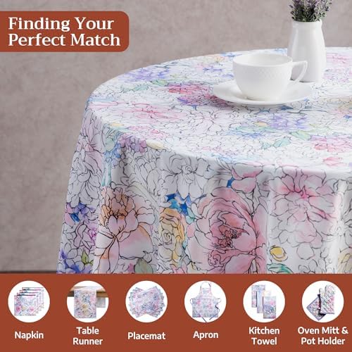 Maison d' Hermine Table Cloth Round Table Reusable 100% Cotton 69" Diameter - Image 4