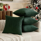 MIULEE Soft Corduroy Decorative Throw Pillow Covers Army Green 20x20 - Image 2