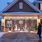 WovWeave 7 x 16 Ft Christmas Garage Door Cover, Winter Snowman Banner - Image 4