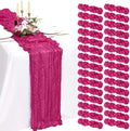30 Pack Cheesecloth Table Runner 10FT Fuschia Table Runner Boho Gauze Cheese Cloth Table Runners Long Rustic Sheer Table Decorations for Wedding Party Baby Bridal Shower Birthday Holiday Spring by Showgeous