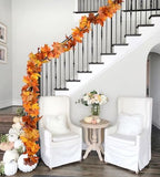 DearHouse 6 Pack Fall Garland Maple Leaf Clearance, 5.9Ft/Piece Hanging Vine Artificial Autumn Garland Thanksgiving Decor for Home Wedding Fireplace Party Christmas (Orange) - Image 4