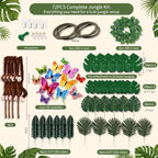 72PCS Jungle Theme Decorations Kit, 20ft with Hanging Monkeys - Image 3