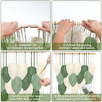 Macrame Wall Hanging Boho Green Leaves Macrame Tapestry Chic Wall Decor - Image 7