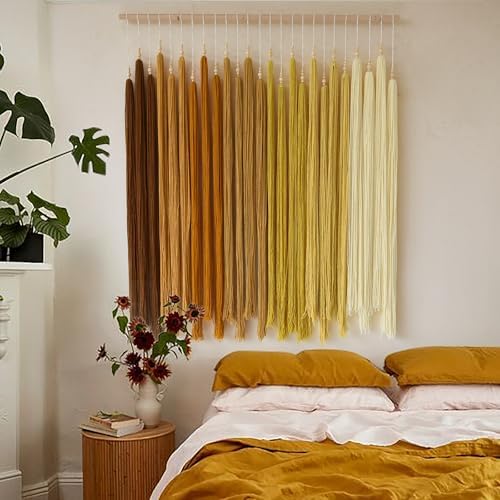 IOWER Macrame Wall Hanging Beaded Tassel Yarn Art Boho Tapestry 39" W*45" L - Image 4