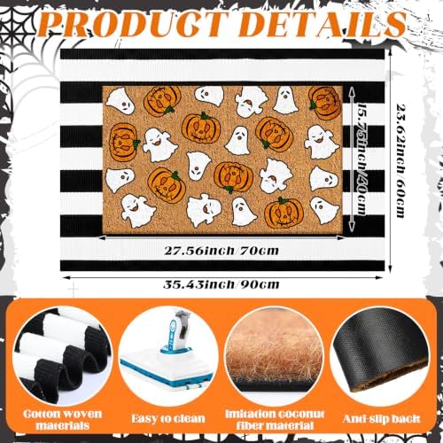 Moucuny 2 Pcs Halloween Welcome Doormat Outdoor Sets, Non Slip - Image 2