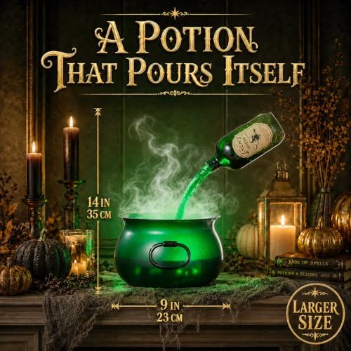 Large Translucent Witches Cauldron with Magic Floating Potion Bottles - Image 4