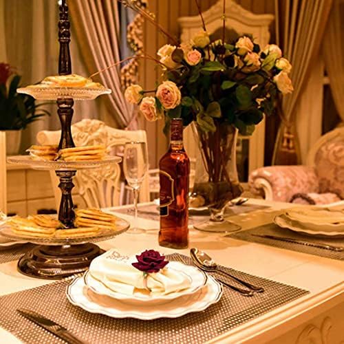 60 PCS Red Rose Shape Towel Buckle Napkin Ring Wedding Valentine's Day Hotel Table Decor Metal Gold Napkin Holder - Image 7
