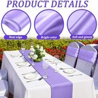 Bencailor 24 Pcs Light Purple Satin Table Runners Bulk, 12 x 108 Inch - Image 5