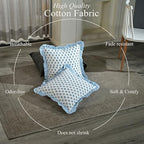CPC Arctic Blue Hand Block Print 100% Cotton Ruffle Throw Pillow Cover 20x20 inch with Hidden Zipper Decorative for Couch, Bed, Sofa, Farmhouse, Cottagecore Decor Gift Christmas Fall Thanksgiving - Image 3