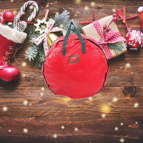 Storage Bag Round Handles Double Layer, Pe Christmas Wreath - Image 4