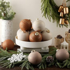 Yunlly 12 Pcs Neutral Christmas Ornament, Brown Ivory Beige, 4'' - Image 6