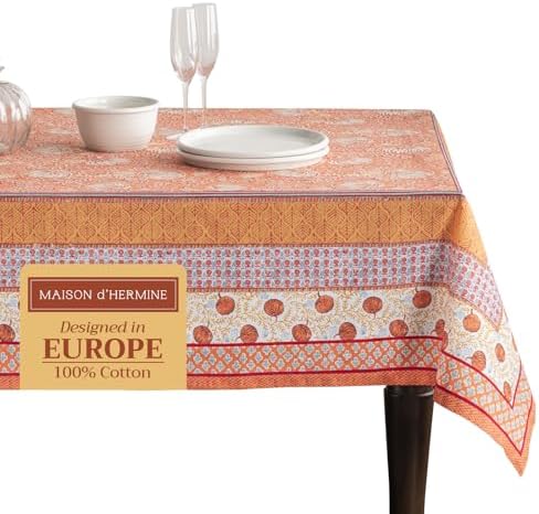 Maison d' Hermine Table Cloth Square Table Reusable 100% Cotton 54"x54" by MaisondHermine
