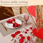 Bokon 100 Pcs Gold Napkin Rings, Metal Leaf Shaped Holders for Wedding - Image 6