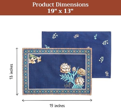 Maison d' Hermine Placemats Set of 4 Reusable 100% Combed Cotton (13"x19") - Image 5