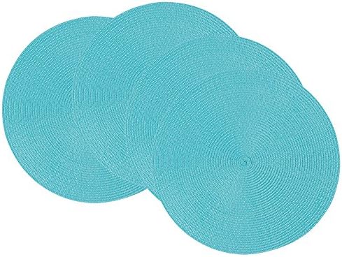 Now Designs Disko Round Placemats, Turquoise, Set of 4 by NowDesigns