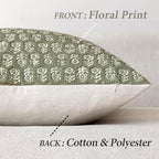 Foindtower Long Floral Print Lumbar Throw Pillow Covers 14×36 Sage Green - Image 2