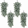 4 Pcs Extra-Long Snow Christmas Teardrop Swag, Artificial Frosted Door Swag by PurpleStar