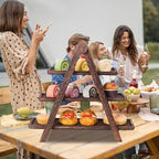 Wood 3 Tier Serving Tray Cupcake display Stand Wooden Platter Tiered Décor - Image 7