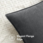 MIULEE Pack of 2 Dark Grey Decorative Chenille Pillow Covers 20x20 Inch - Image 2