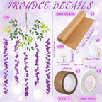 Yinder 61 Pcs 3D Classroom Tree Wisteria Tree Wall Decor Back to School Classroom Ceiling Bulletin Board Decor Artificial Purple Blossom Vines Kraft Paper for Reading Corner Bedroom Decoration - Image 3