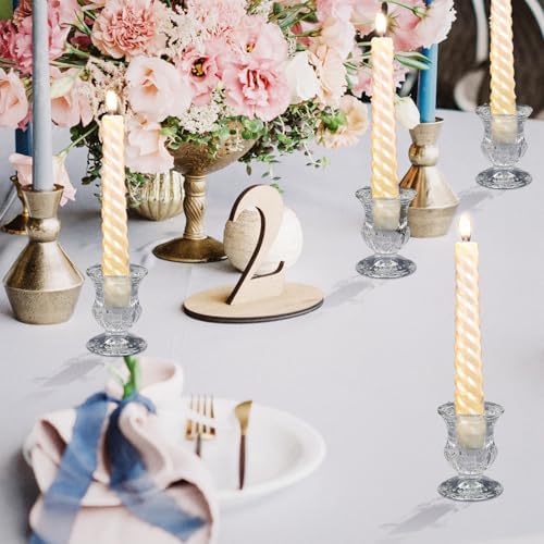 Foaincore 50 Pack Glass Taper Candlestick Holders Bulk, 2.5 Inch Clear - Image 6