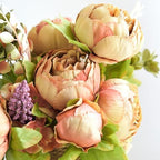FiveSeasonStuff Tawny Brown Artificial Peony Bouquet Set of 2 - Image 6
