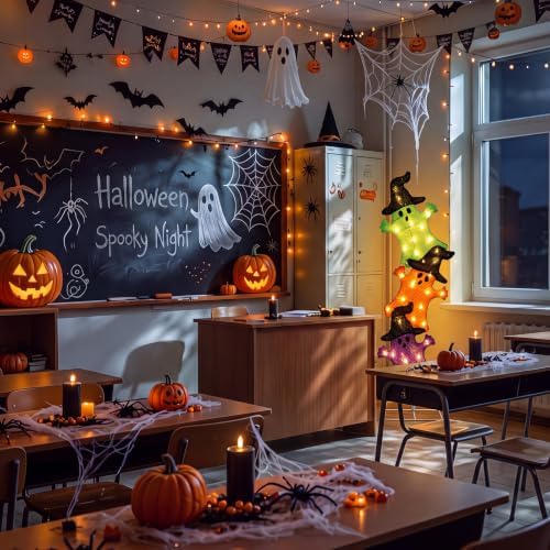 Halloween Ghost Lights 42 Inch H Pre-lit Lighted Ghost Witch Hats Decor - Image 6